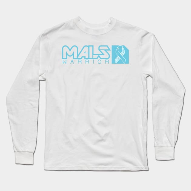 Median Arcuate Ligament Syndrome MALS Warrior (Teal Wide) Long Sleeve T-Shirt by NationalMALSFoundation